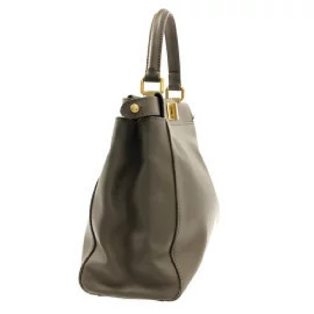 Fendi Peekaboo Iconic Handbag Dark Brown Leather